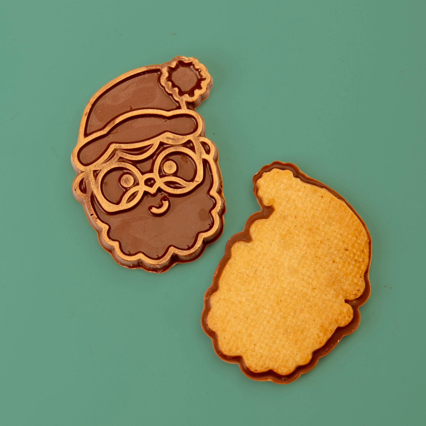 Papá Noel chocolate con leche y galleta