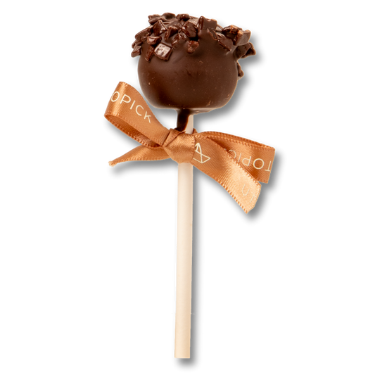 Piruleta negra de chocolate  y gianduja
