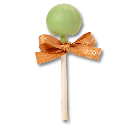 Piruleta verde chocolate y gianduja