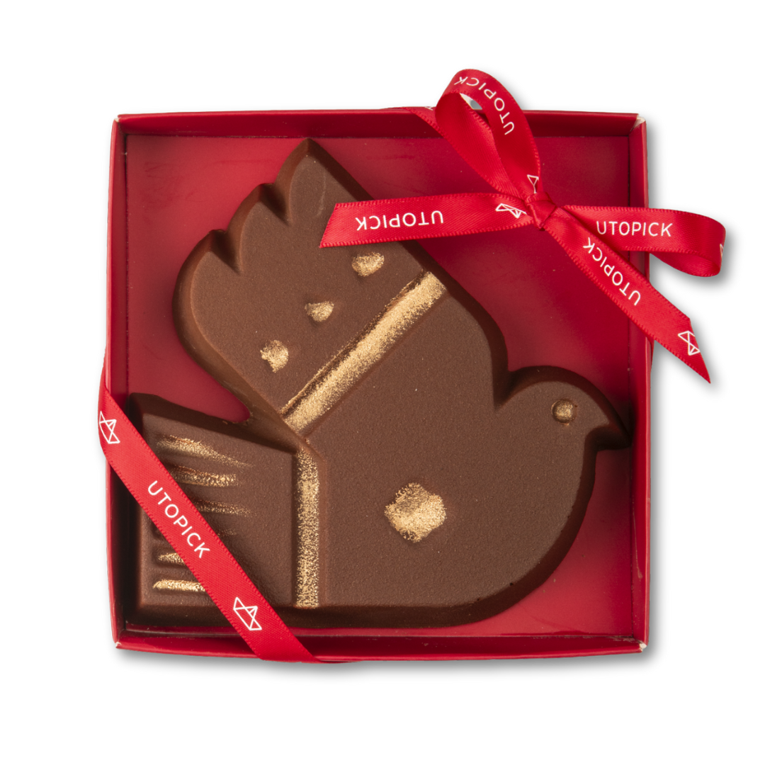 Turrón de chocolate con leche y palomitas