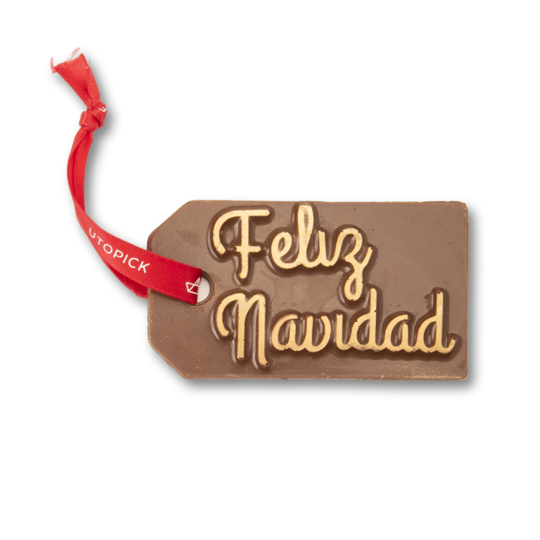 Etiqueta Feliz Navidad chocolate con leche