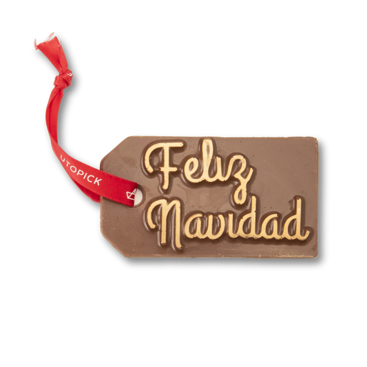 Etiqueta Feliz Navidad chocolate con leche