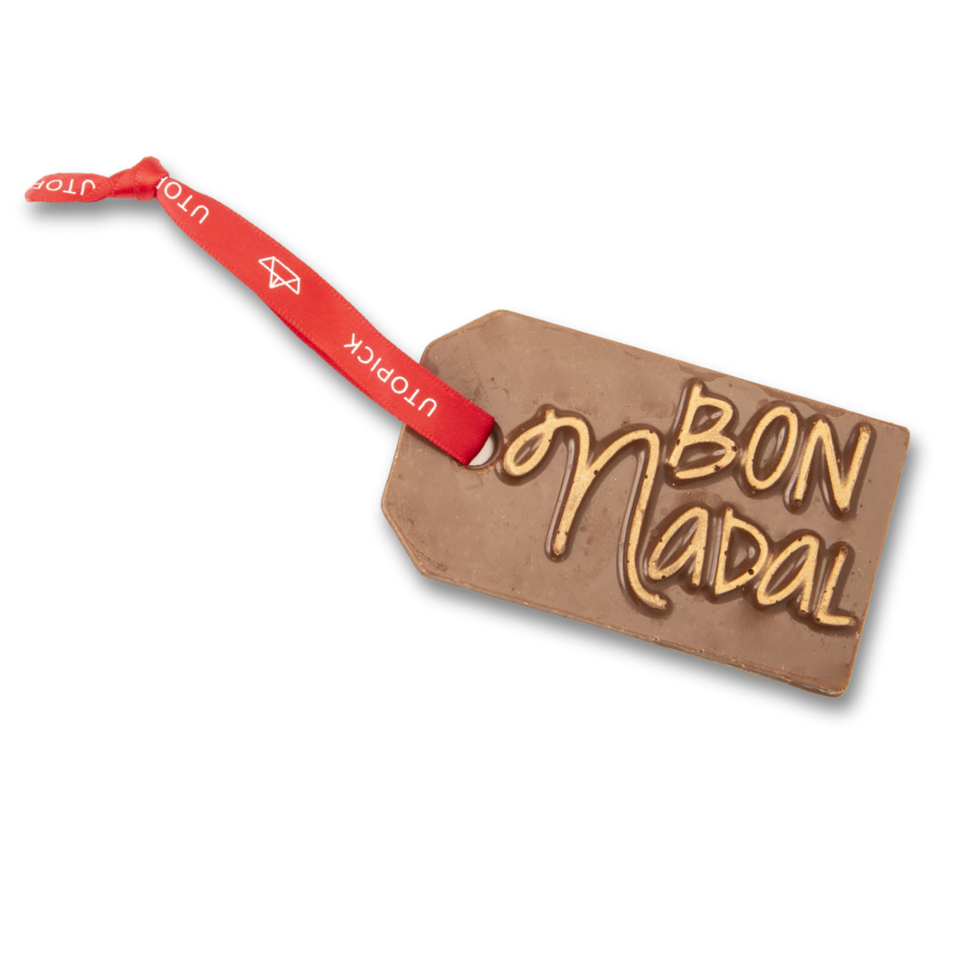 Etiqueta Bon Nadal chocolate con leche