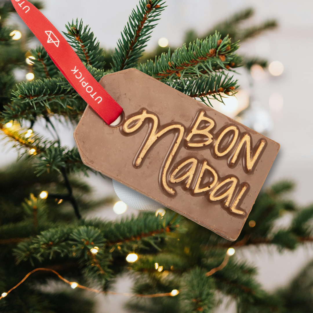 Etiqueta Bon Nadal chocolate con leche