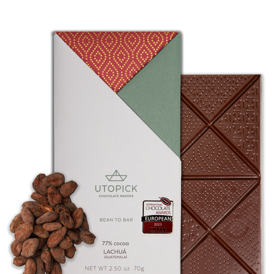 Tableta BTB de chocolate negro 77% cacao de origen Lachuá, Guatemala